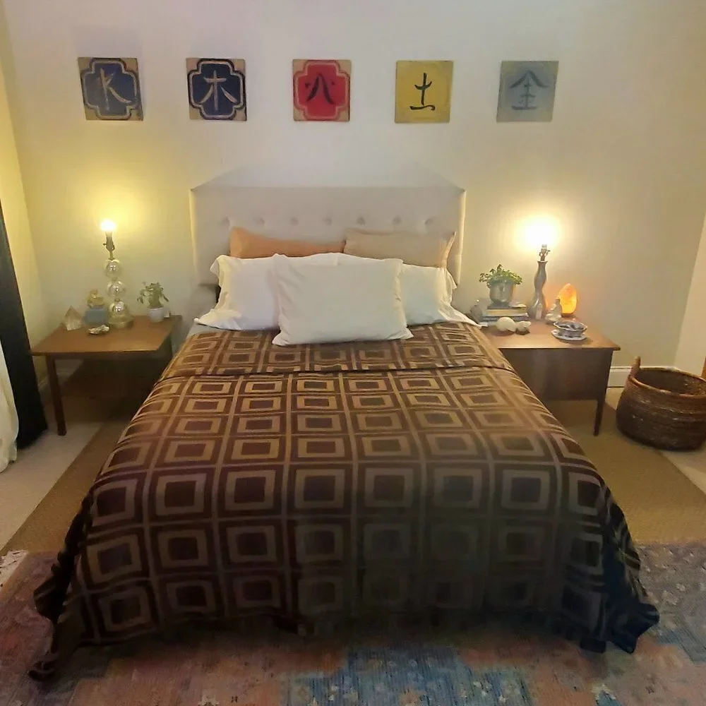 Queen Size Geometric Duvet Cover - Brown